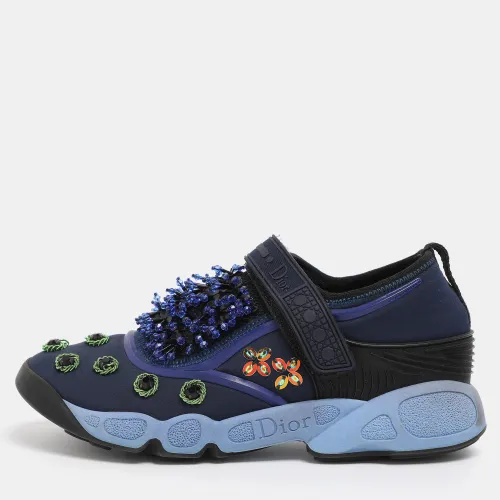 Dior Blue Neoprene and Mesh Fusion Embellished Velcro Strap Sneakers Size 35 - Dior - Modalova