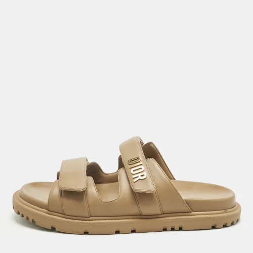 Dior Brown Leather DiorAct Flat Sandals Size 40 - Dior - Modalova