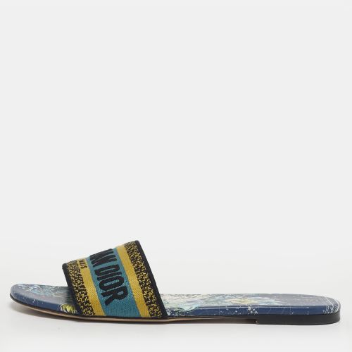 Dior Dway Size 40 Multicolor Embroidered Canvas Flat Slide Sandals - Dior - Modalova