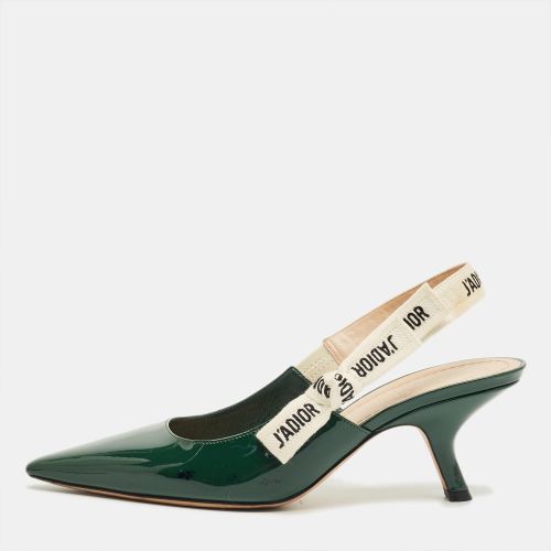 Dior Green Patent J'Adior Pointed Toe Slingback Pumps Size 38.5 - Dior - Modalova