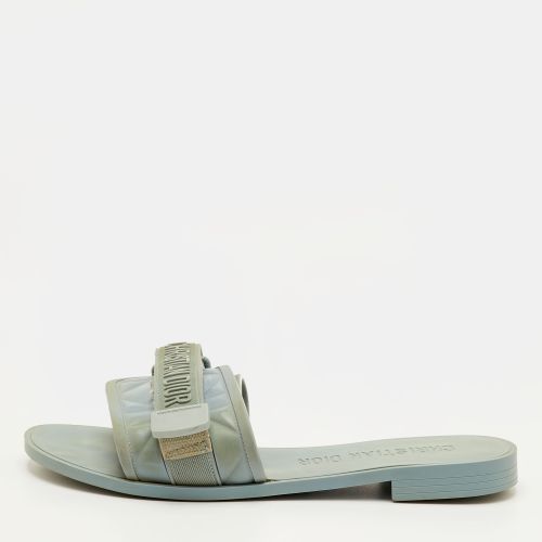 Evolution Size 40 Slate Cannage Rubber Flat Sandals - Dior - Modalova