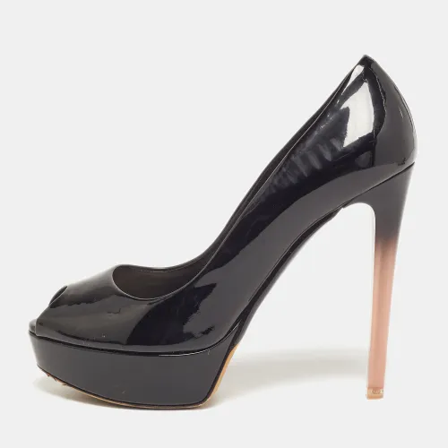 Gradient Heel Size 39 Patent Leather Platform Peep Toe Pumps - Dior - Modalova