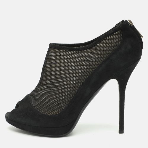 Size 40 Mesh and Suede Peep Toe Booties - Dior - Modalova