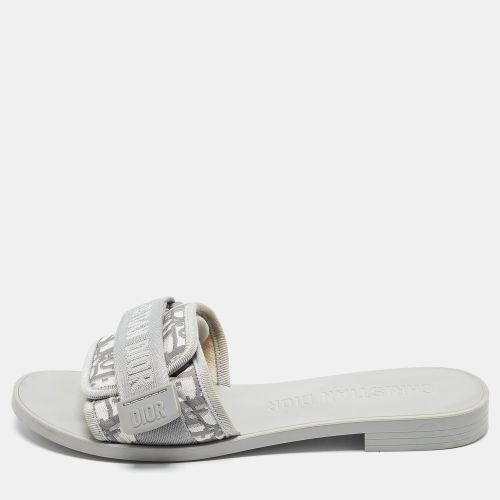 Evolution Size 37 /White Oblique Fabric Flat Slide - Dior - Modalova