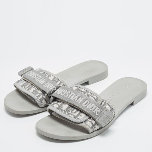 Evolution Size 37 /White Oblique Fabric Flat Slide - Dior - Modalova