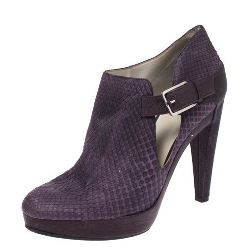 Dior Purple Python Leather And Embossed Leather Platform Ankle Booties Size 40 - Dior - Modalova