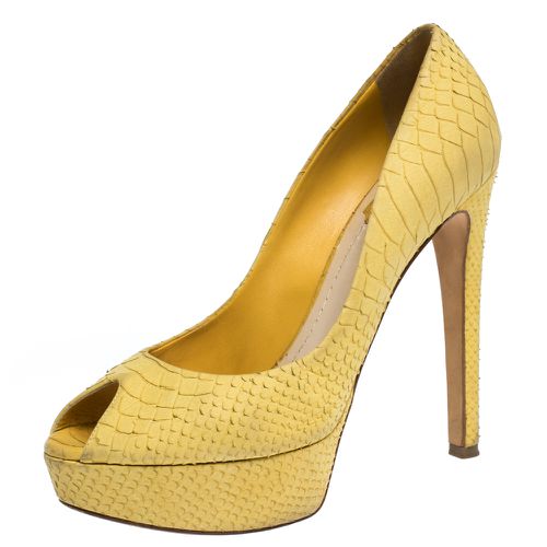 Dior Yellow Python Embossed Miss Dior Pumps Size 38.5 - Dior - Modalova