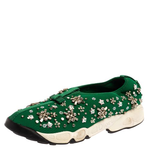 Dior Green Embellished Mesh Fusion Low Top Sneakers 38.5 - Dior - Modalova