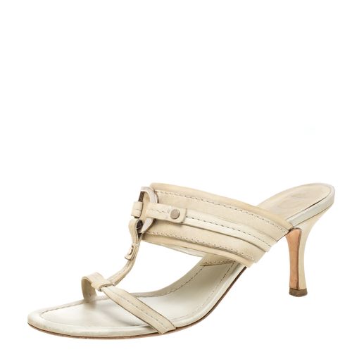 Dior Cream Leather Slide Sandals Size 37 - Dior - Modalova