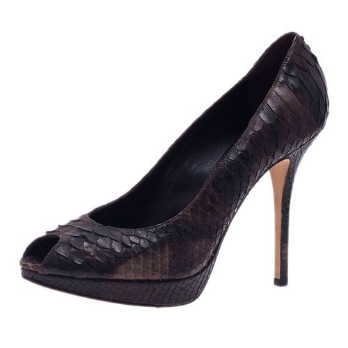 Dior Black Python Miss Dior Peep Toe Pumps Size 38 - Dior - Modalova