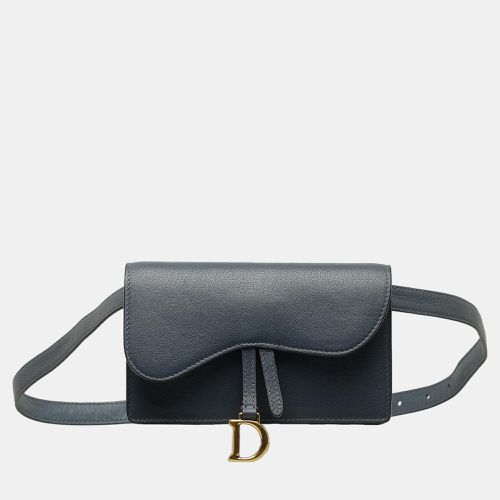 Dior Blue Leather Saddle Belt Bag - Dior - Modalova