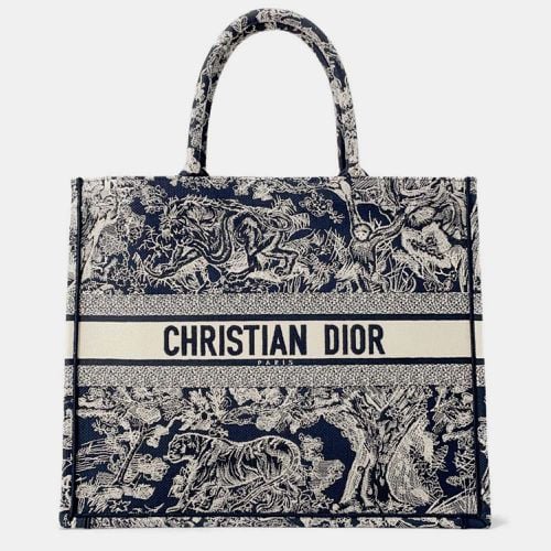 White Reverse Toile de Jouy Canvas Book Tote Bag - Dior - Modalova