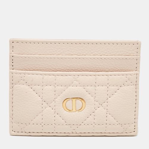 Powder Cannage Leather Caro Freesia Card Holder - Dior - Modalova