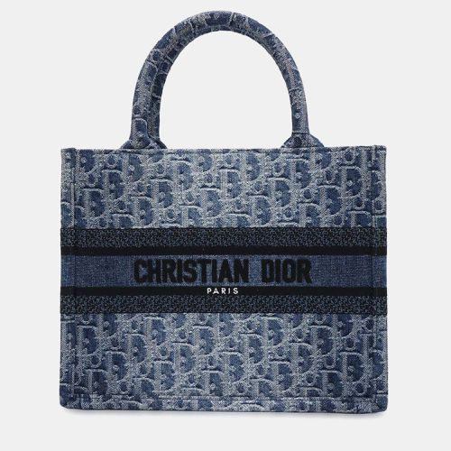 Dior Blue Denim Oblique Jacquard Book Tote bag Size Small - Dior - Modalova