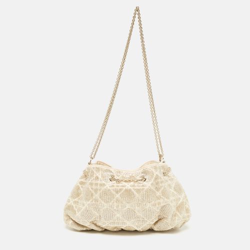 Dior Dusty Ivory Cannage Beaded Fabric Dream Bucket Bag - Dior - Modalova