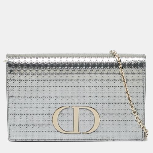 Dior Silver Microcannage Patent Leather 30 Montaigne Convertible Belt Bag - Dior - Modalova