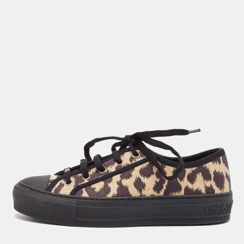 Dior Black/Beige Leopard Print Canvas Walk'n'Dior Sneakers Size 36 - Dior - Modalova