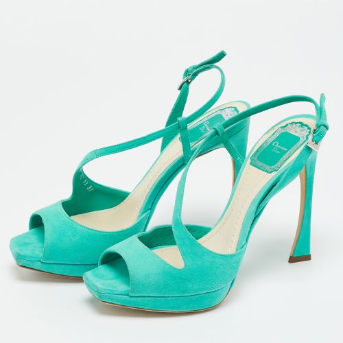 Suede Ankle Strap Slingback Sandals Size 37 - Dior - Modalova