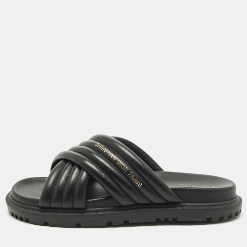 Dior Size 38.5 Black D-Cross Leather Flat Slides - Dior - Modalova