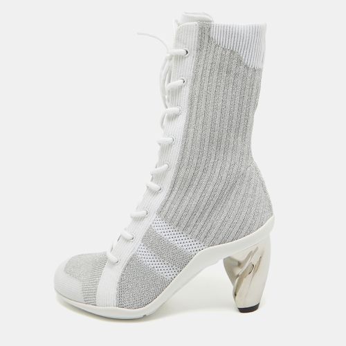 Dior Silver Knit Fabric D-Zenith Ankle Boots Size 37.5 - Dior - Modalova