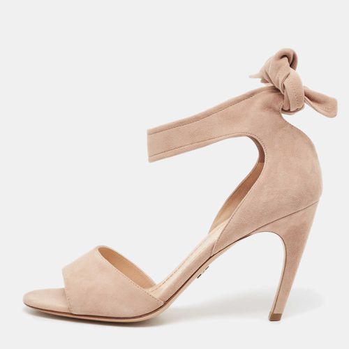 Dior Beige Suede La Belle Open Toe Ankle Wrap Sandals Size 40.5 - Dior - Modalova