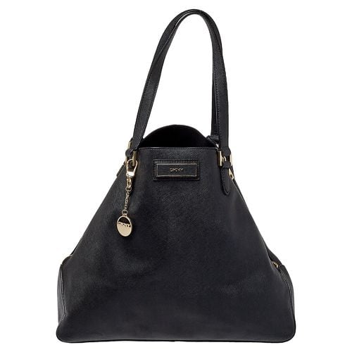 DKNY Black Saffiano Leather Double Zip Tote - Dkny - Modalova