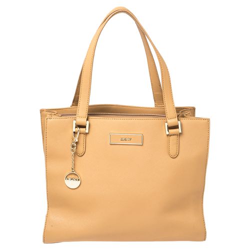 DKNY Beige Leather Bryant Park Zip Tote - Dkny - Modalova