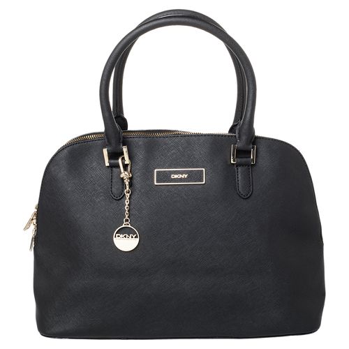 Dkny Black Leather Satchel - Dkny - Modalova