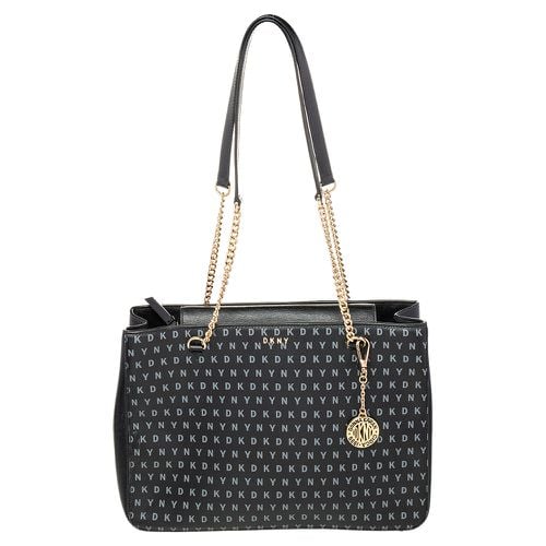 DKNY Black Signature Leather Chain Tote - Dkny - Modalova