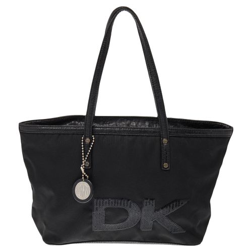 DKNY Black Nylon and Leather Sequin Logo Tote - Dkny - Modalova