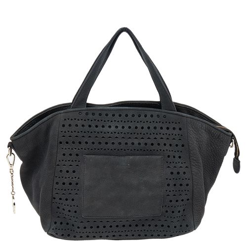 Dkny Black Leather Zip Tote - Dkny - Modalova