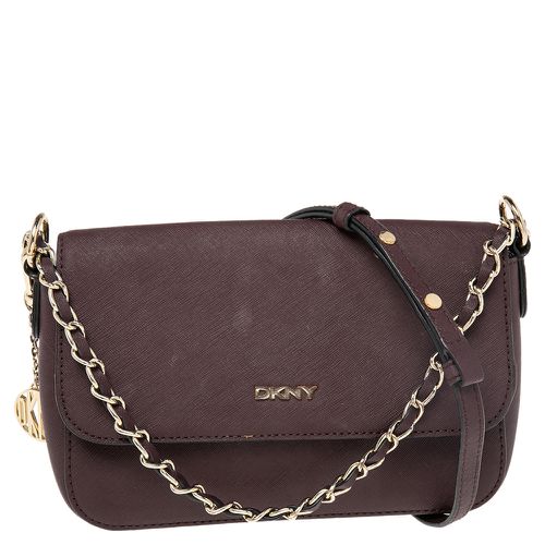 DKNY Burgundy Leather Bryant Park Flap Shoulder Bag - Dkny - Modalova