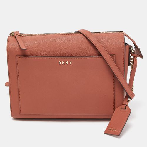 DKNY Brick Brown Saffiano Leather Ava Crossbody Bag - Dkny - Modalova