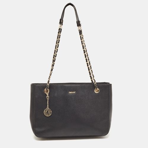 DKNY Black Leather Chain Handle Tote - Dkny - Modalova