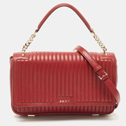 DKNY Red Pinstripe Quilted Leather Gansevoort Top Handle Bag - Dkny - Modalova