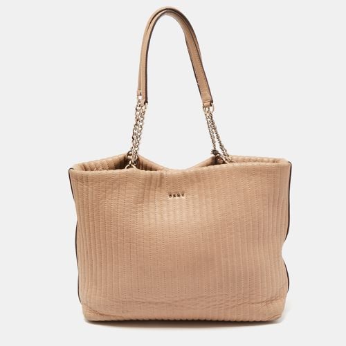 DKNY Beige Quilted Leather Chain Tote - Dkny - Modalova