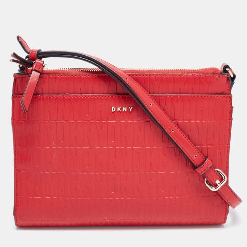 Logo Embossed Double Zip Crossbody Bag - Dkny - Modalova