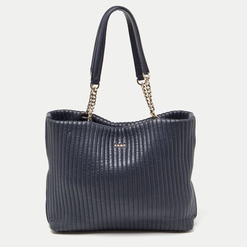 DKNY Blue Quilted Leather Chain Tote - Dkny - Modalova