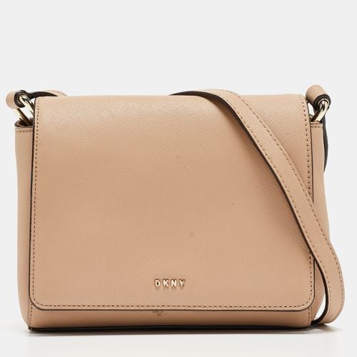 DKNY Beige Saffiano Leather Bryant Park Flap Crossbody Bag - Dkny - Modalova