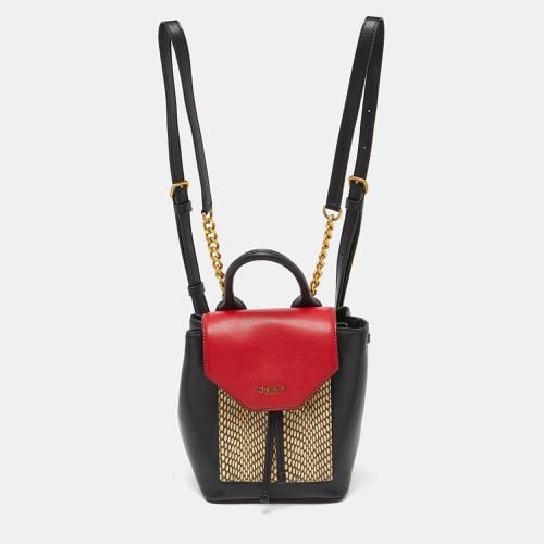 Tricolor Embossed Leather Small Alexa Backpack - Dkny - Modalova