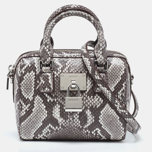 DKNY Brown Snakeskin Embossed Leather Crossbody Bag - Dkny - Modalova