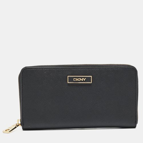 DKNY Black Leather Bryant Park Zip Around Continental Wallet - Dkny - Modalova