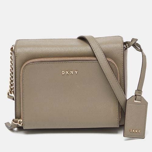 DKNY Grey Saffiano Leather Bryan Park Pocket Crossbody Bag - Dkny - Modalova