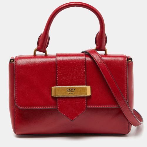 Dkny Red Leather Metal Logo Flap Top Handle Bag - Dkny - Modalova