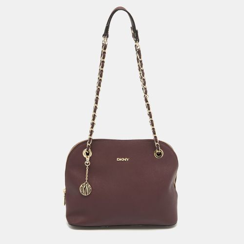 DKNY Burgundy Leather Dome Shoulder Bag - Dkny - Modalova