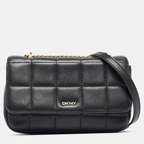 DKNY Black Quilted Leather Flap Shoulder Bag - Dkny - Modalova