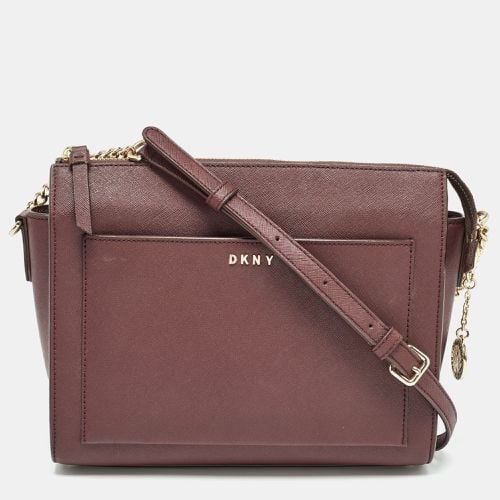 DKNY Brick Burgundy Saffiano Leather Ava Crossbody Bag - Dkny - Modalova