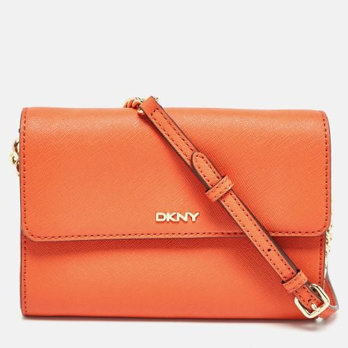 Dkny Orange Leather Flap Crossbody Bag - Dkny - Modalova