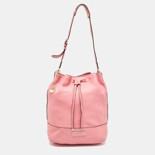 DKNY Pink Leather Drawstring Bucket Bag - Dkny - Modalova