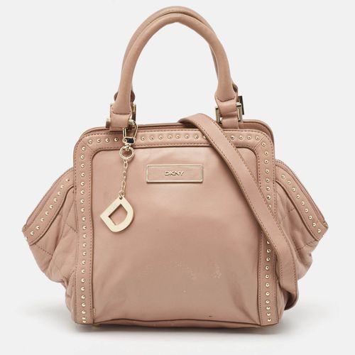 DKNY Old Rose Leather Studded Satchel - Dkny - Modalova